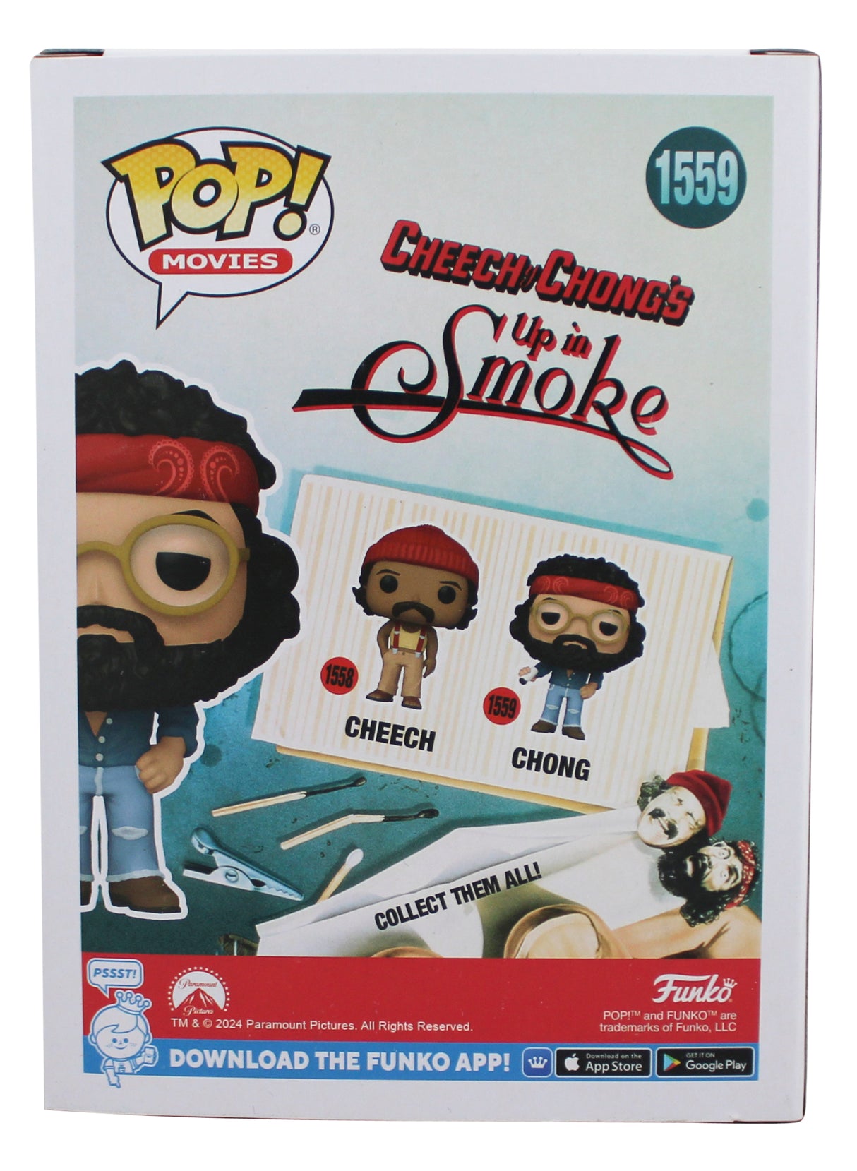 Tommy Chong Up In Smoke Authentic Signed #1559 Funko Pop Figure JSA #AY24852
