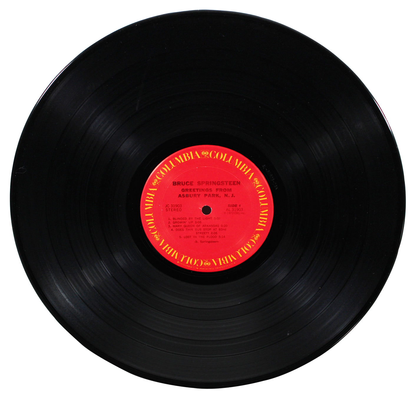 Bruce Springsteen Signed Asbury Park Album Cover W/ Vinyl w/ Guitar Sketch PSA