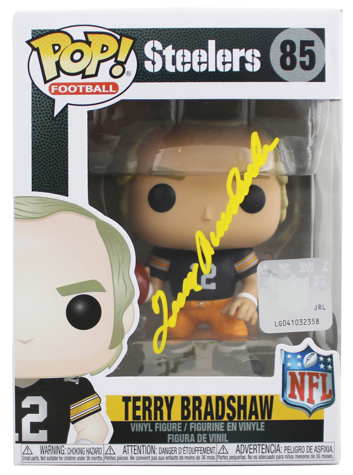 Steelers Terry Bradshaw Authentic Signed #85 Funko Pop Figure BAS Wit #3W002712