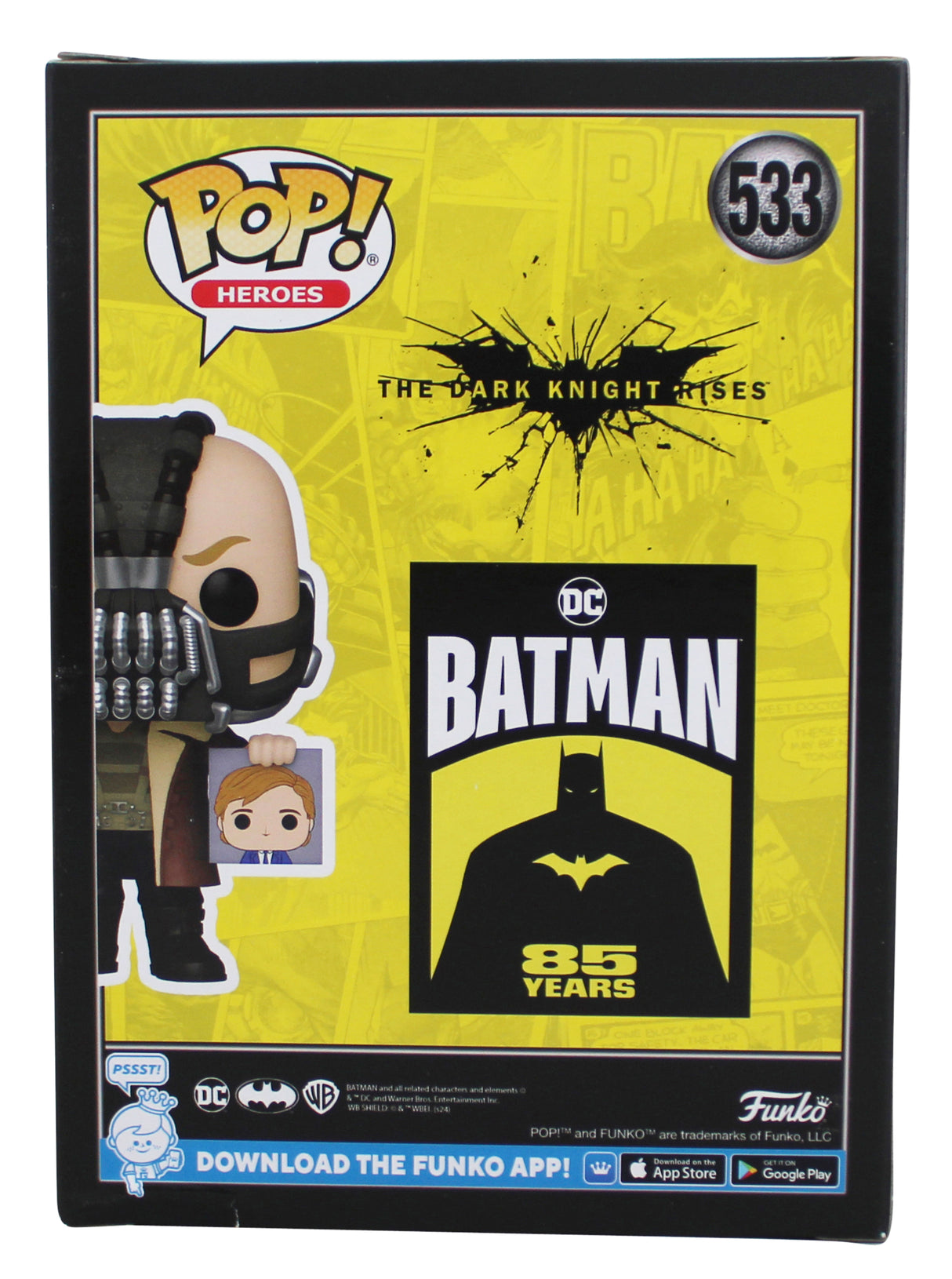 Tom Hardy Batman The Dark Knight Rises Signed #533 Funko Pop Figure BAS #BQ58852