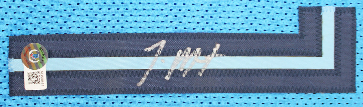 Ja Morant Authentic Signed Light Blue Pro Style Framed Jersey Autographed BAS