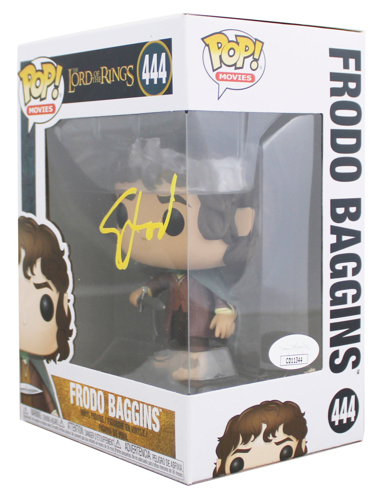 Elijah Wood Lord of the Rings Authentic Signed #444 Funko Pop Figure JSA CD11344