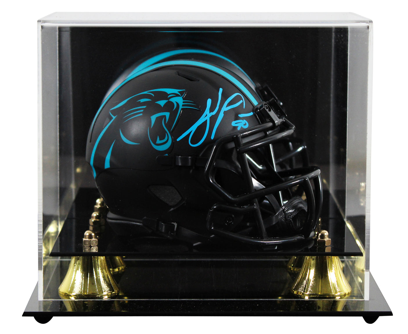 Panthers Julius Peppers Signed Eclipse Speed Mini Helmet w/ Case BAS Witnessed
