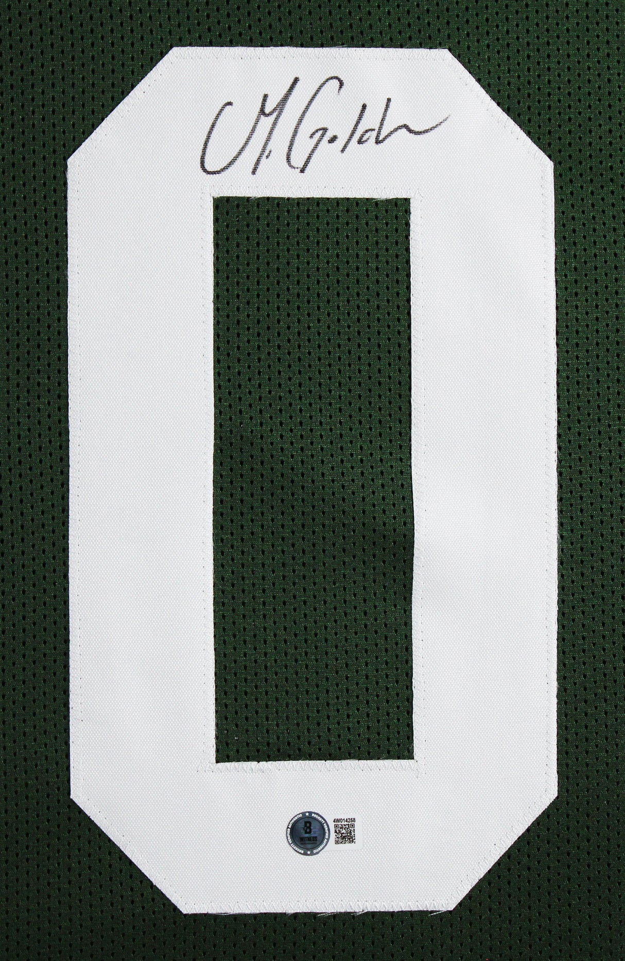 Matthew Golden Authentic Signed Green Pro Style Framed Jersey BAS Witnessed 2