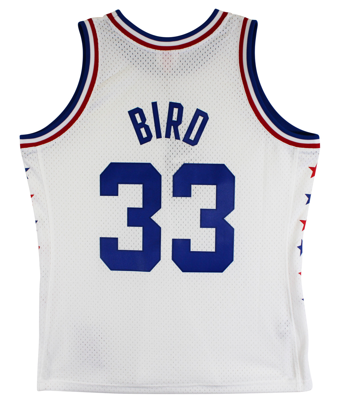 Celtics Larry Bird Signed 1986 White M&N All-Star Game Swingman Jersey BAS Wit