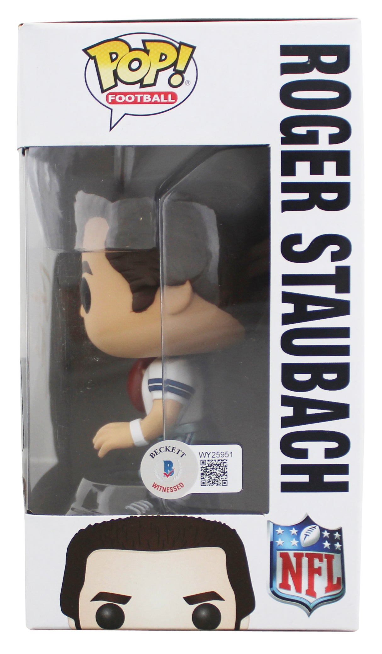Cowboys Roger Staubach Authentic Signed #82 Funko Pop Figure BAS Wit #WY25951
