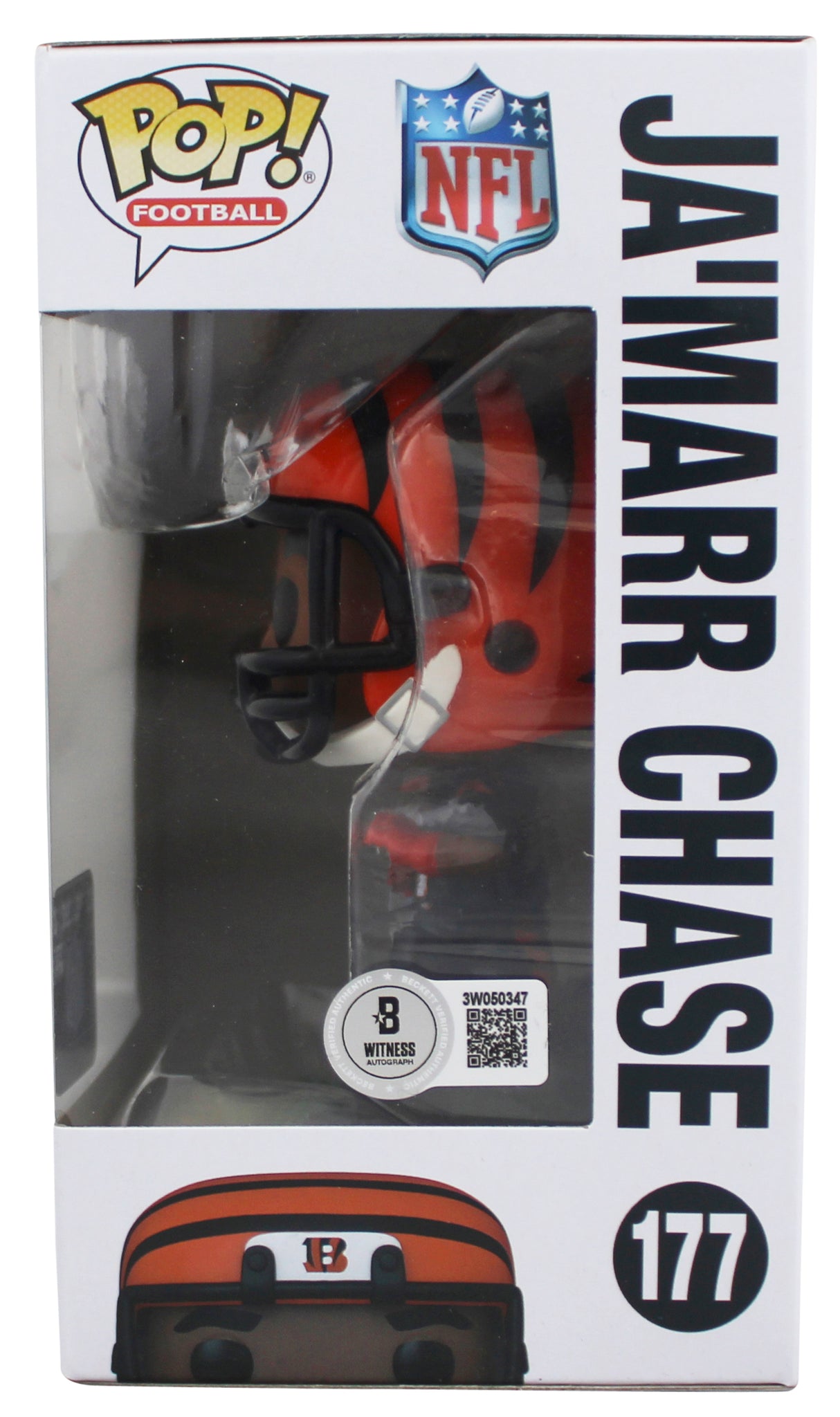 Bengals Ja'Marr Chase Authentic Signed #177 Funko Pop Figure BAS Wit #3W050347