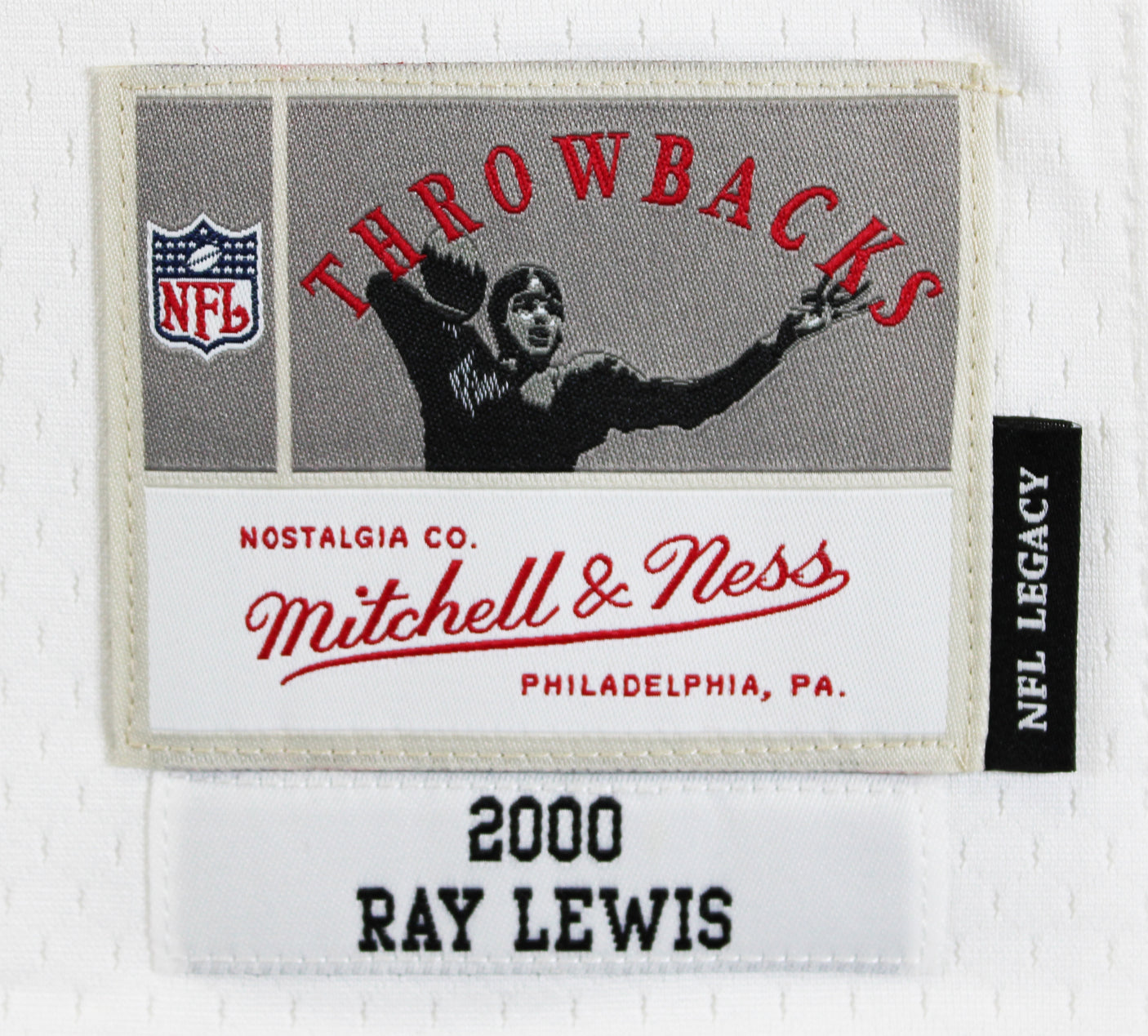 Ravens Ray Lewis Authentic Signed White Mitchell & Ness Jersey BAS Witnessed