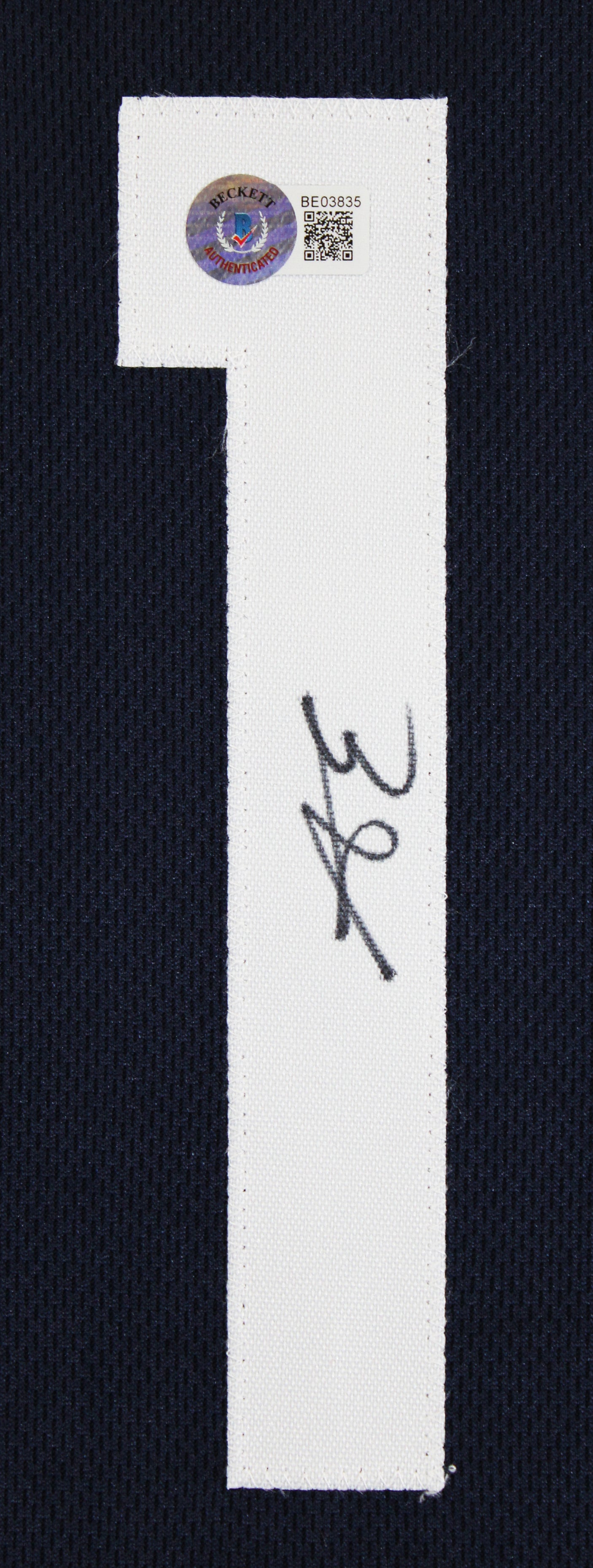 Anthony Edwards Authentic Signed Navy Blue Pro Style Jersey Autographed BAS