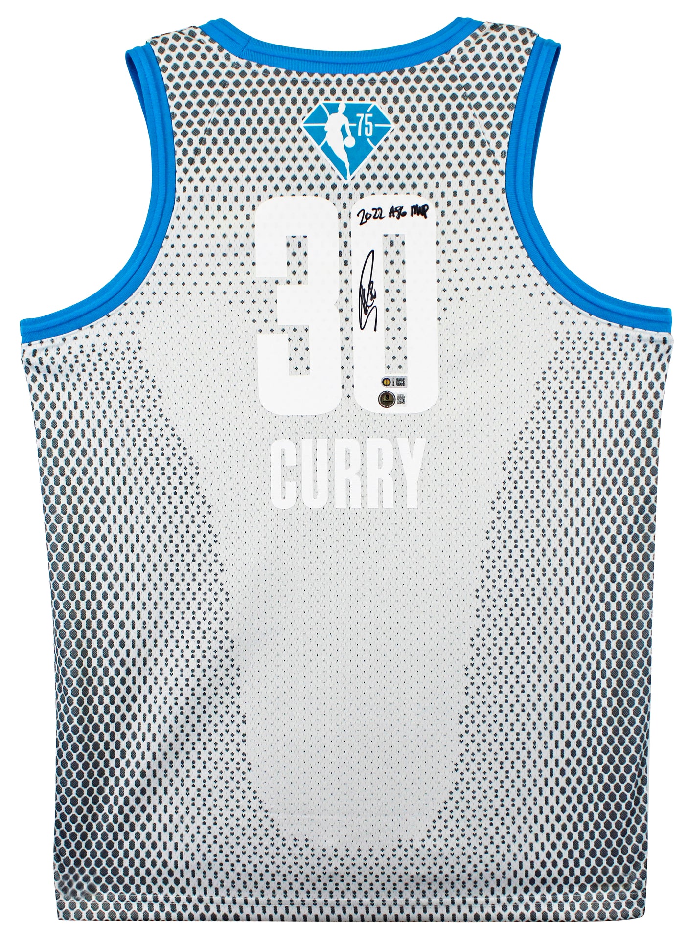 Warriors Stephen Curry "ASG MVP" Signed White 75th Anniv. ASG Nike Jersey BAS