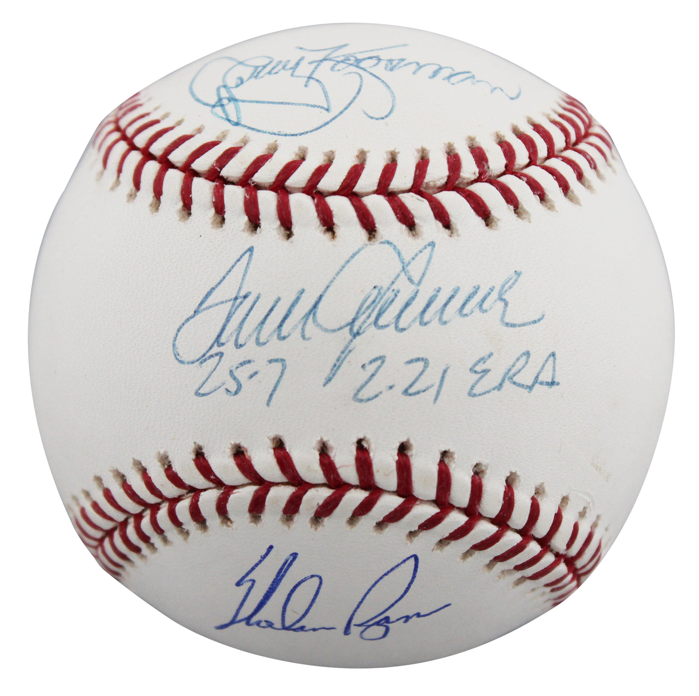 Mets Tom Seaver, Nolan Ryan & Jerry Koosman Signed Sellig Baseball BAS #AE13781