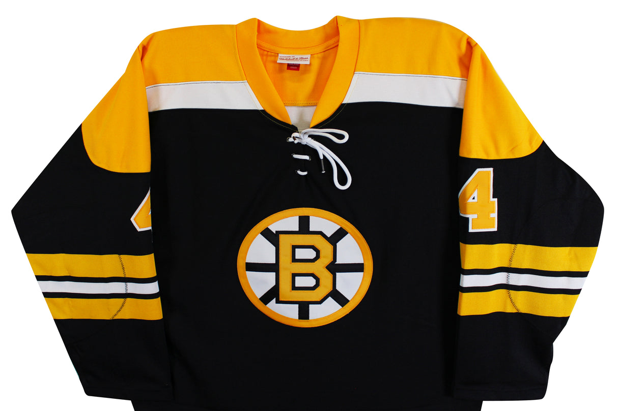 Bruins Bobby Orr "HOF 79" Signed Black Vintage M&N Throwback Jersey BAS & GNR