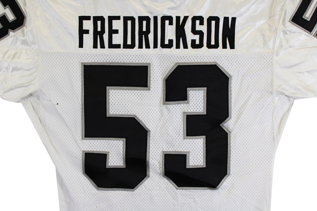 Raiders Rob Fredrickson Authentic White Starter Size 44 Jersey