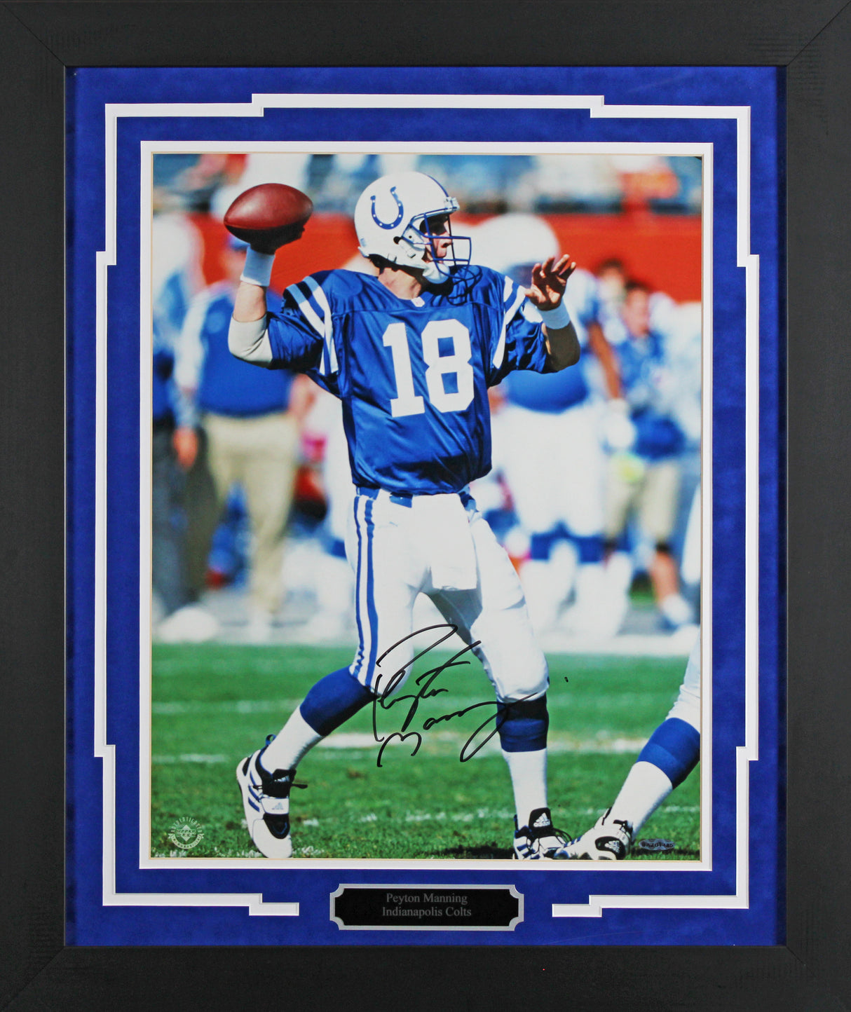 Colts Peyton Manning Authentic Signed 16x20 Framed Photo UDA #BAJ01485