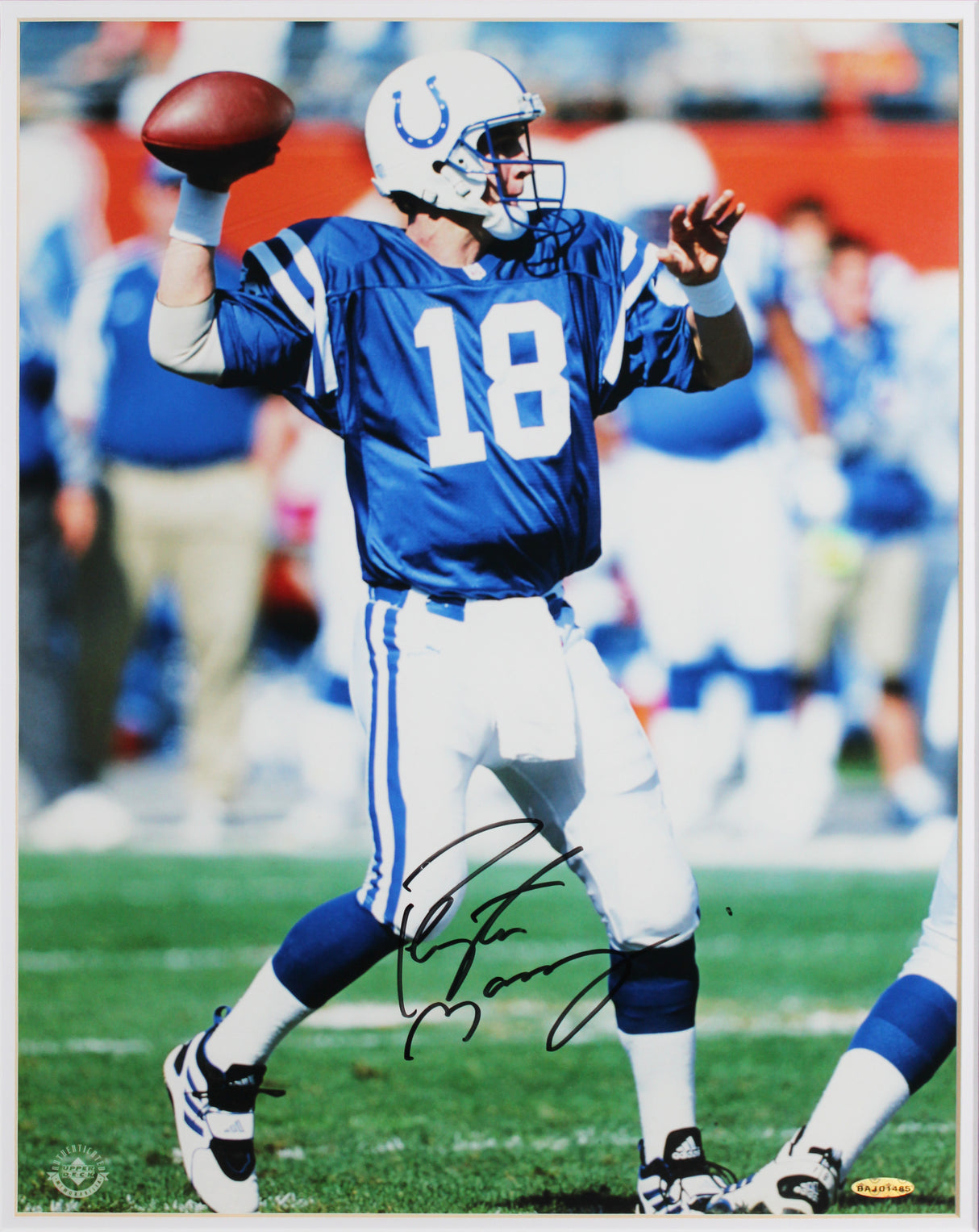 Colts Peyton Manning Authentic Signed 16x20 Framed Photo UDA #BAJ01485
