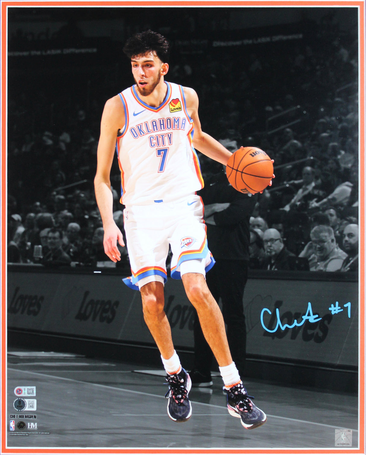 Thunder Chet Holmgren Authentic Signed 16x20 Framed Photo BAS Witness #1W314497