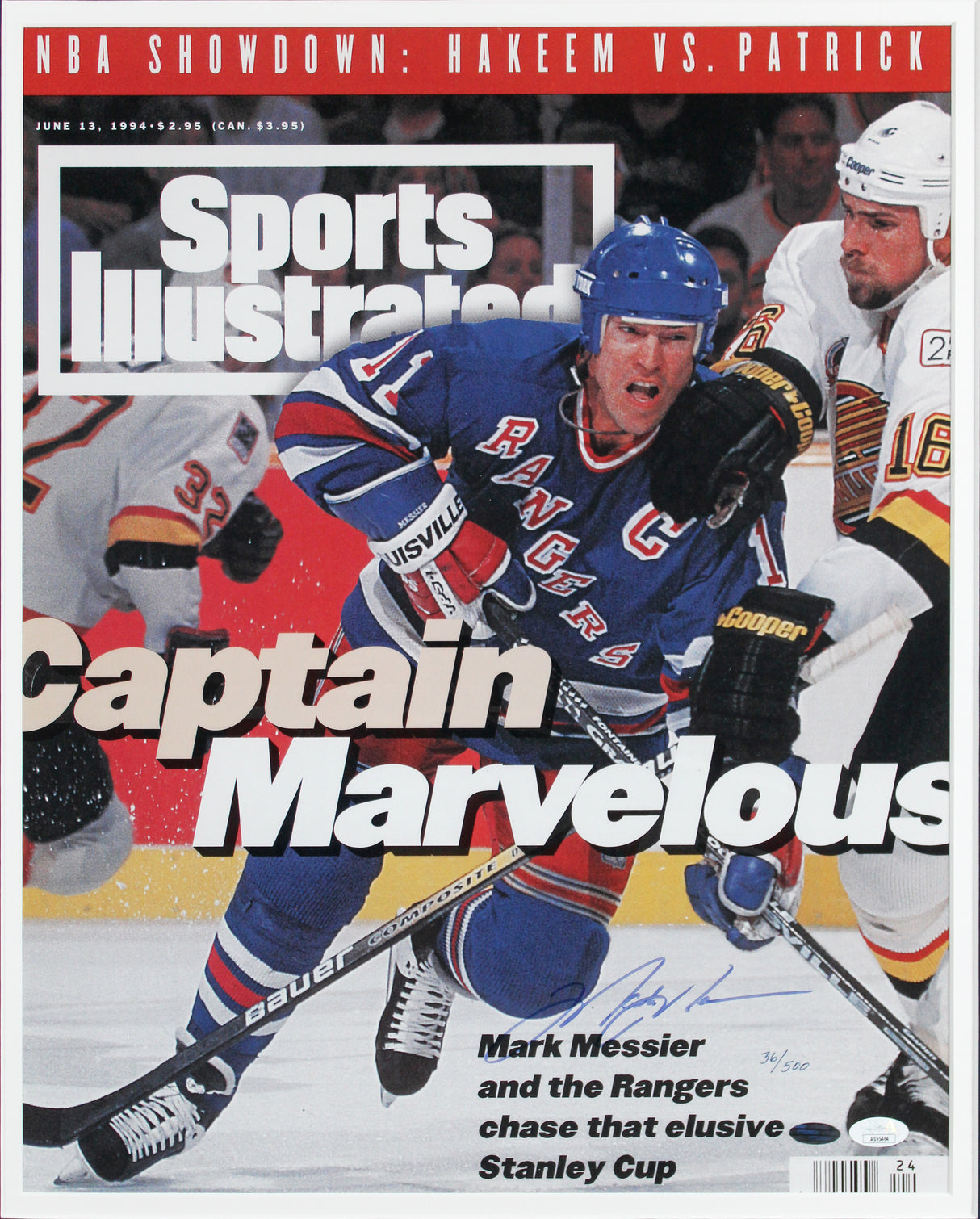 Rangers Mark Messier Authentic Signed 16x20 Framed Photo JSA #AS95464