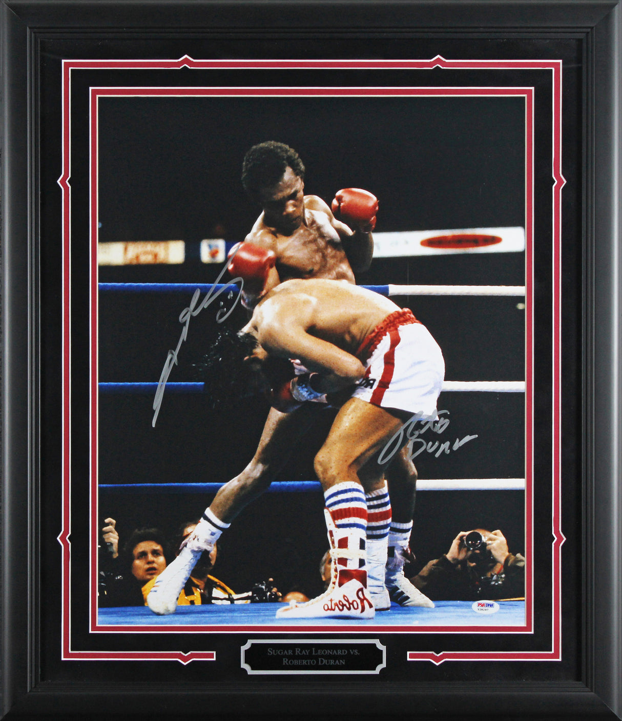 Sugar Ray Leonard & Roberto Duran Signed 16x20 Framed Photo PSA/DNA #Y28297