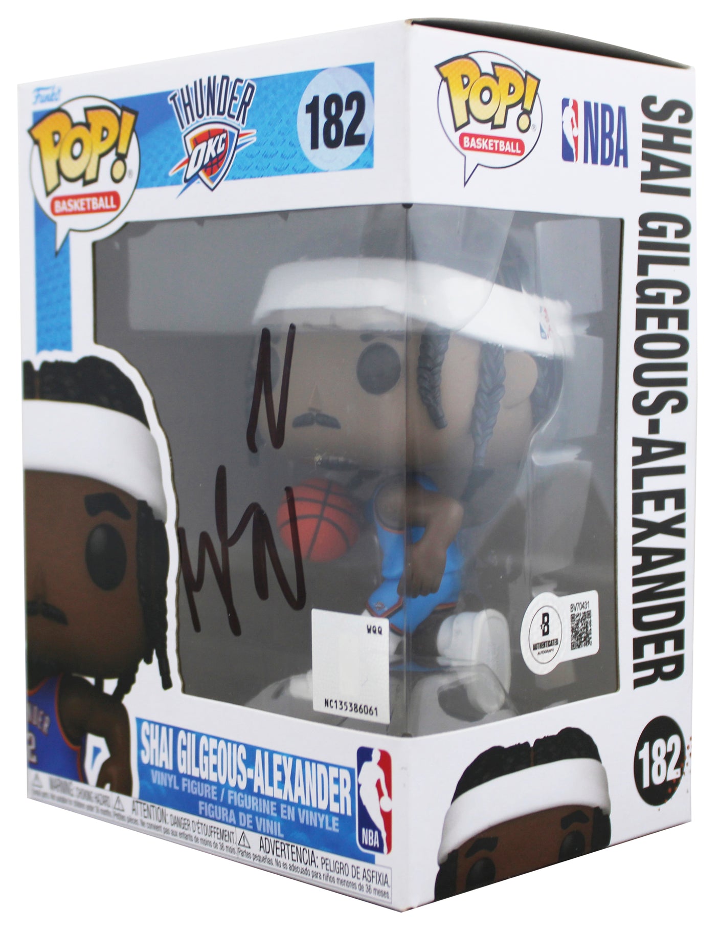 Thunder Shai Gilgeous-Alexander Signed #182 Funko Pop Vinyl Figure BAS #BV70431