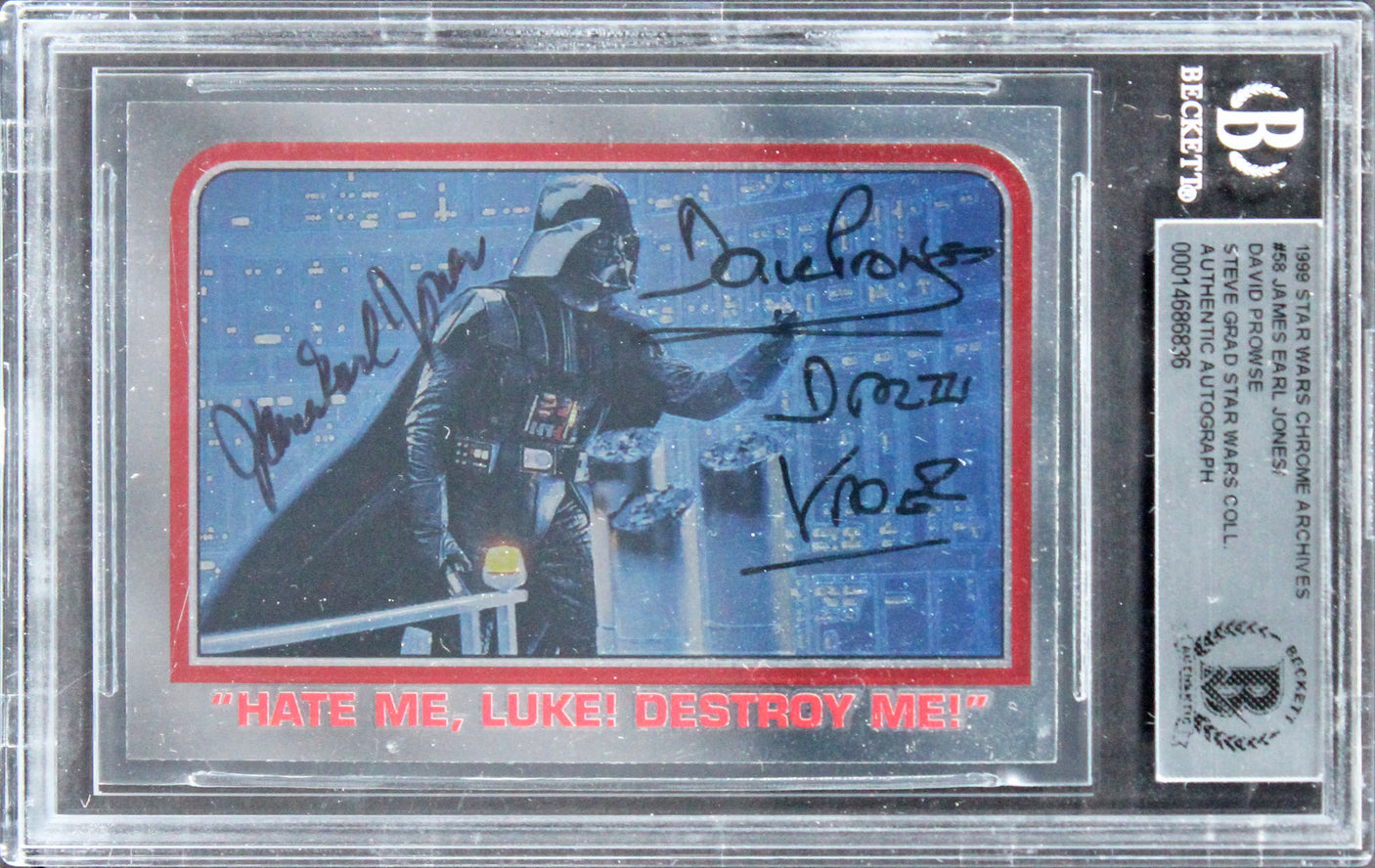 Star Wars Jones & Prowse Signed 1999 Star Wars Chrome Archives #58 Card BAS Slab