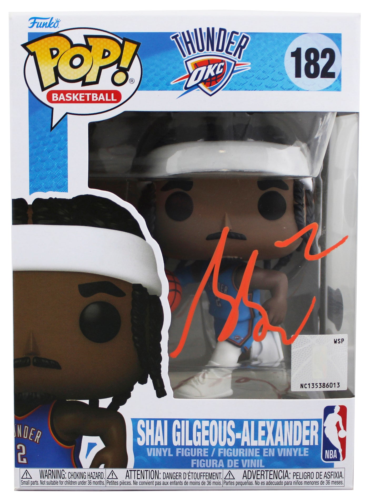 Thunder Shai Gilgeous-Alexander Signed #182 Funko Pop Vinyl Figure BAS #BV70428