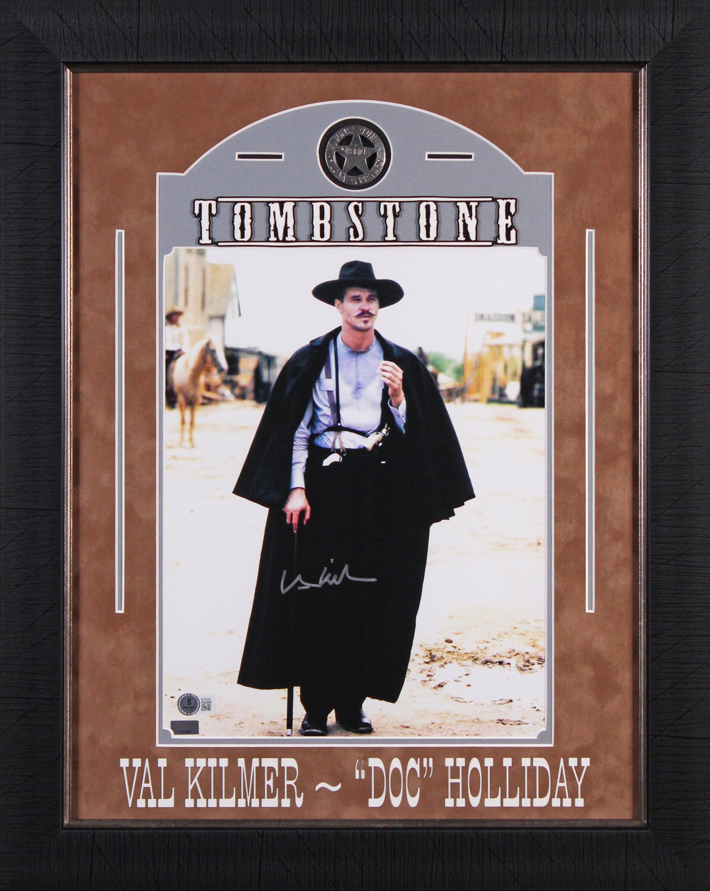 Val Kilmer Tombstone Authentic Signed 11x14 Vertical Framed Photo BAS
