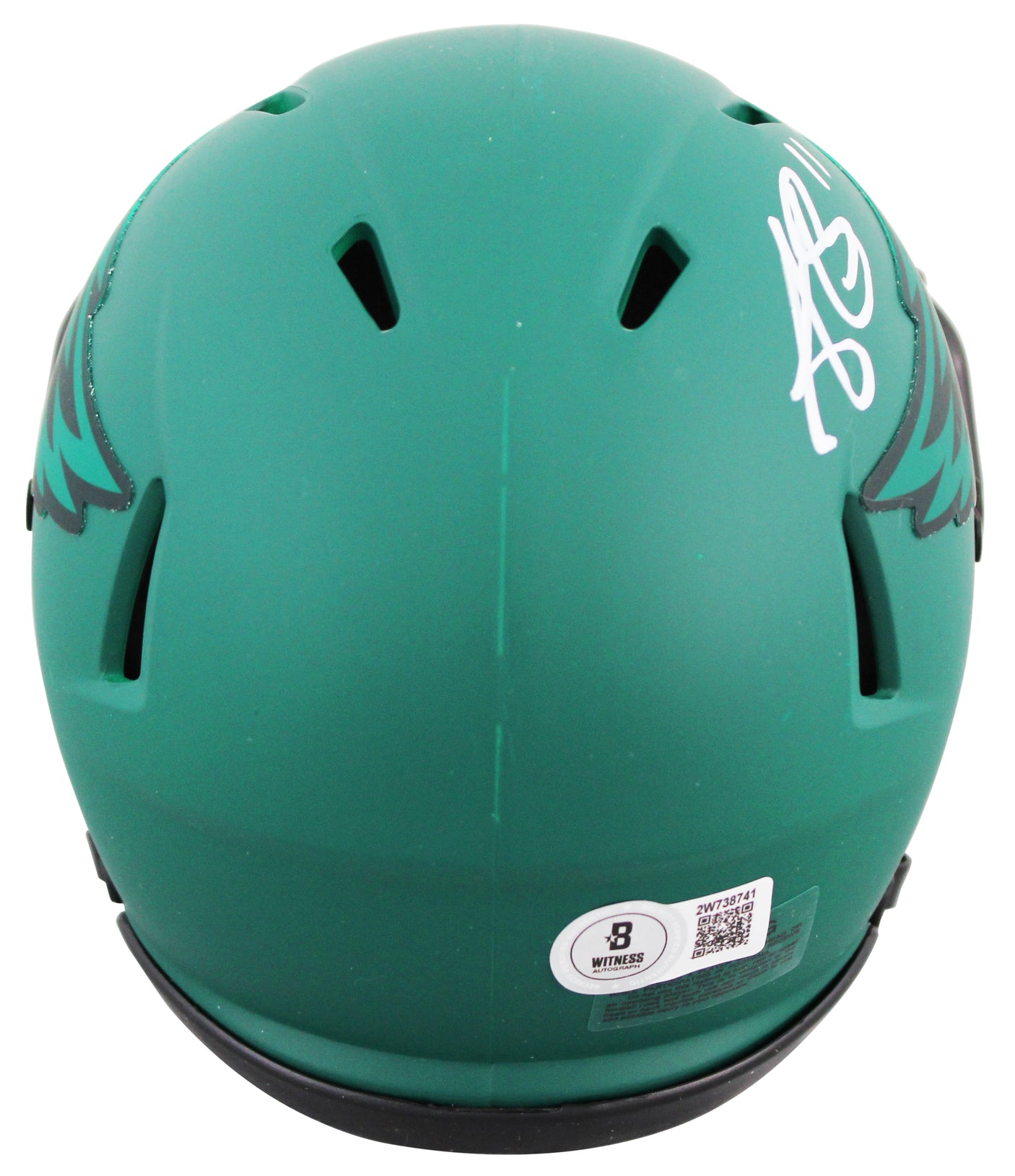 Eagles A.J. Brown Authentic Signed Rave Speed Mini Helmet W/ Case BAS Witnessed