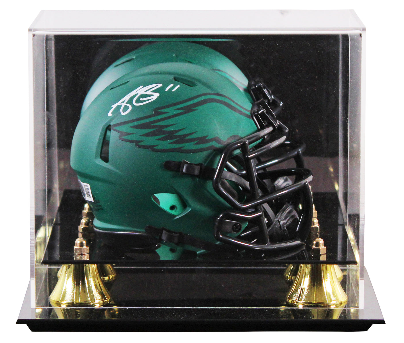 Eagles A.J. Brown Authentic Signed Rave Speed Mini Helmet W/ Case BAS Witnessed