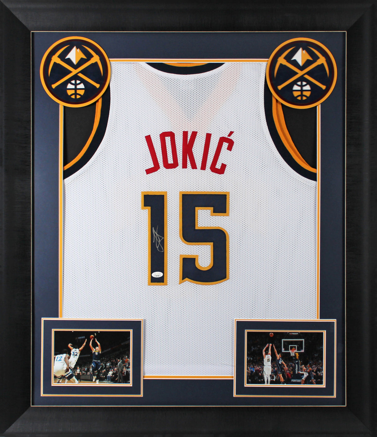 Nikola Jokic Authentic Signed White Pro Style Framed Jersey Autographed JSA 2
