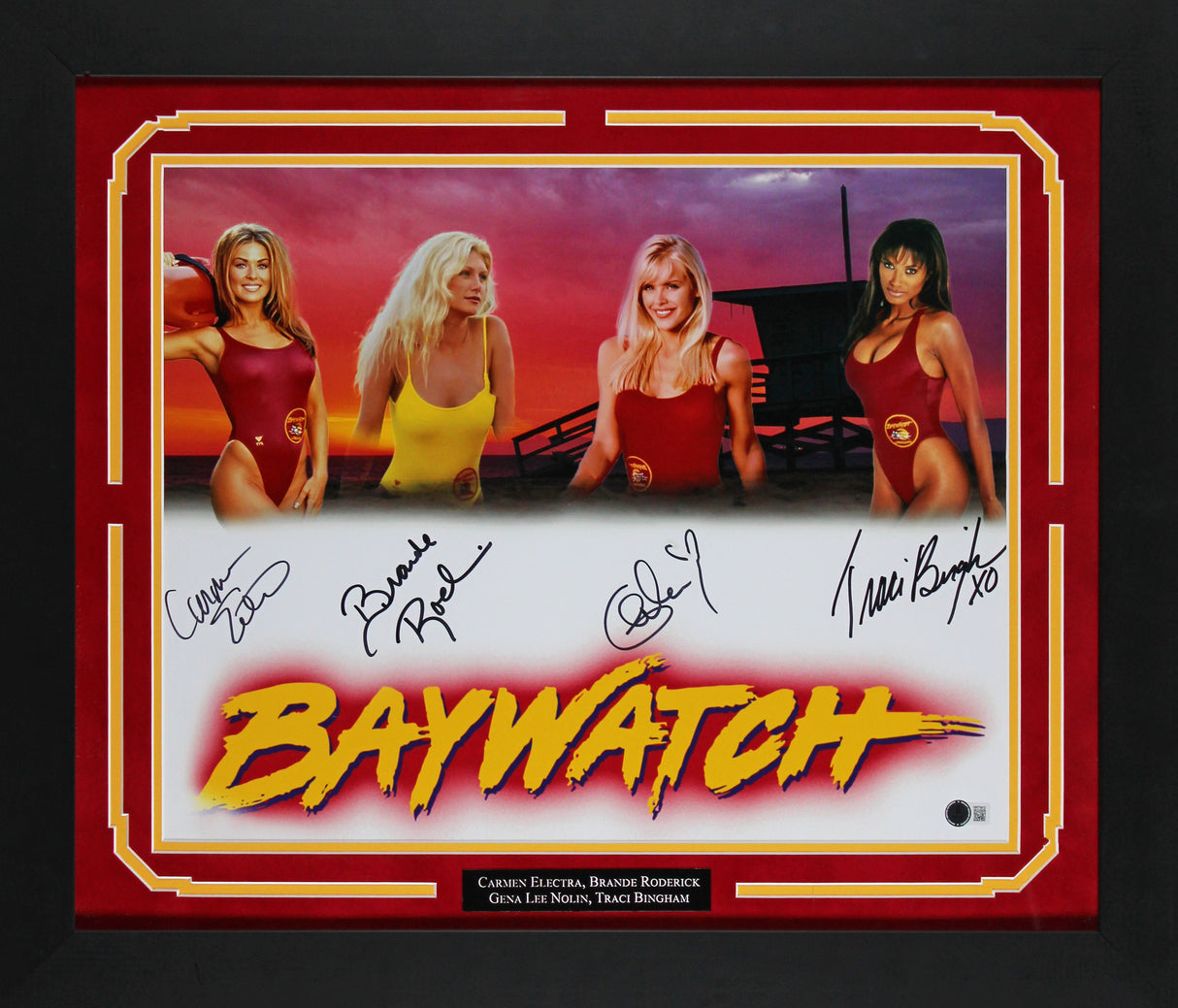 Baywatch (4) Electra, Roderick, Nolin and Bingham Signed 16x20 Framed Photo BAS