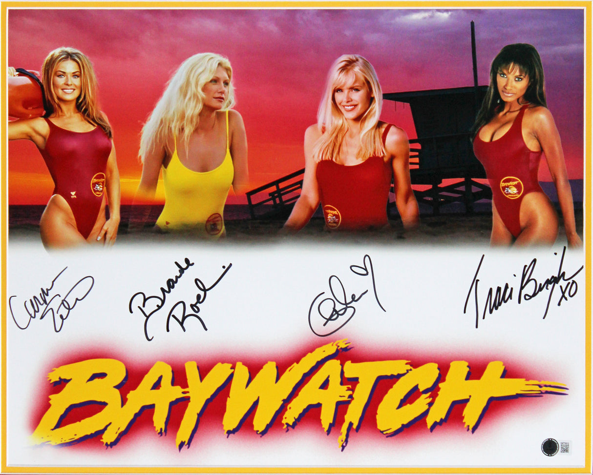 Baywatch (4) Electra, Roderick, Nolin and Bingham Signed 16x20 Framed Photo BAS