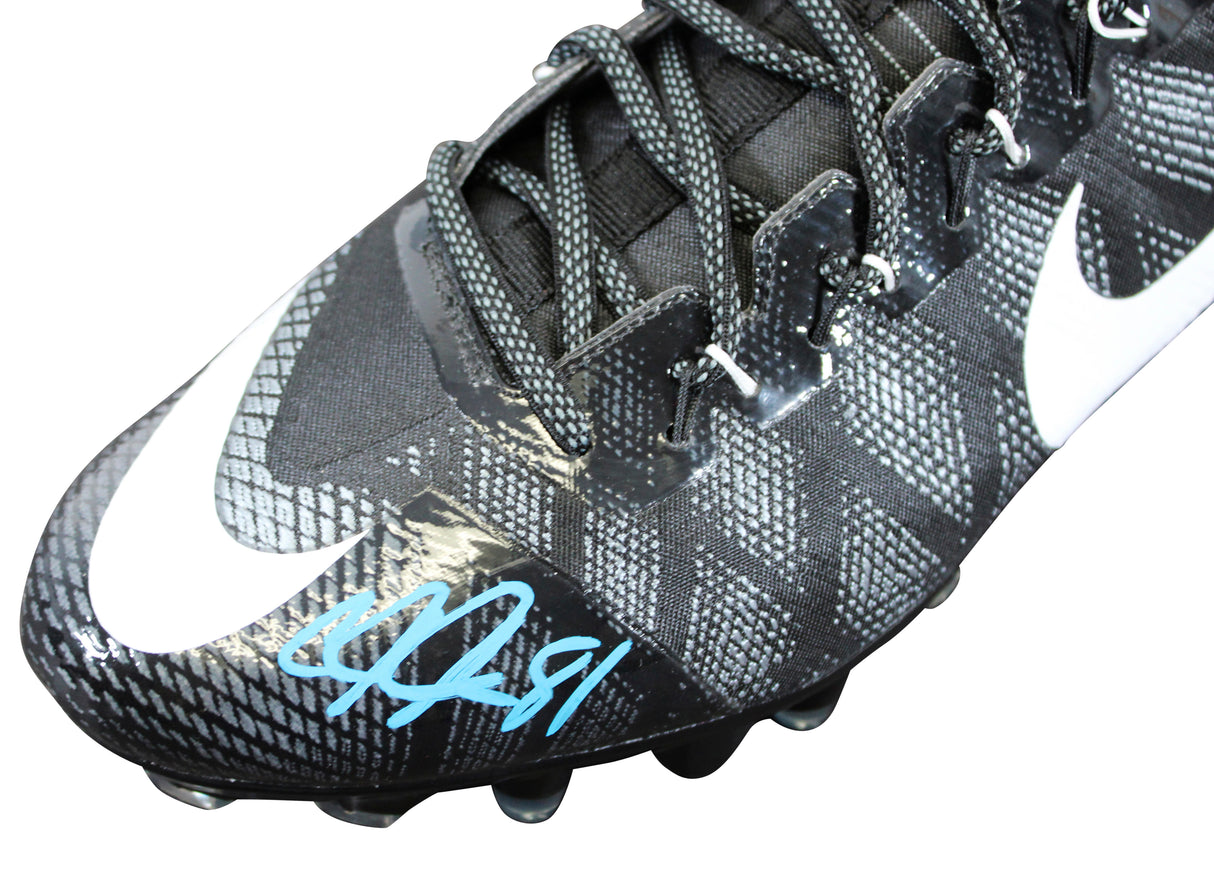Lions Calvin Johnson Signed Signature Series Left Football Cleat W/ Case BAS Wit