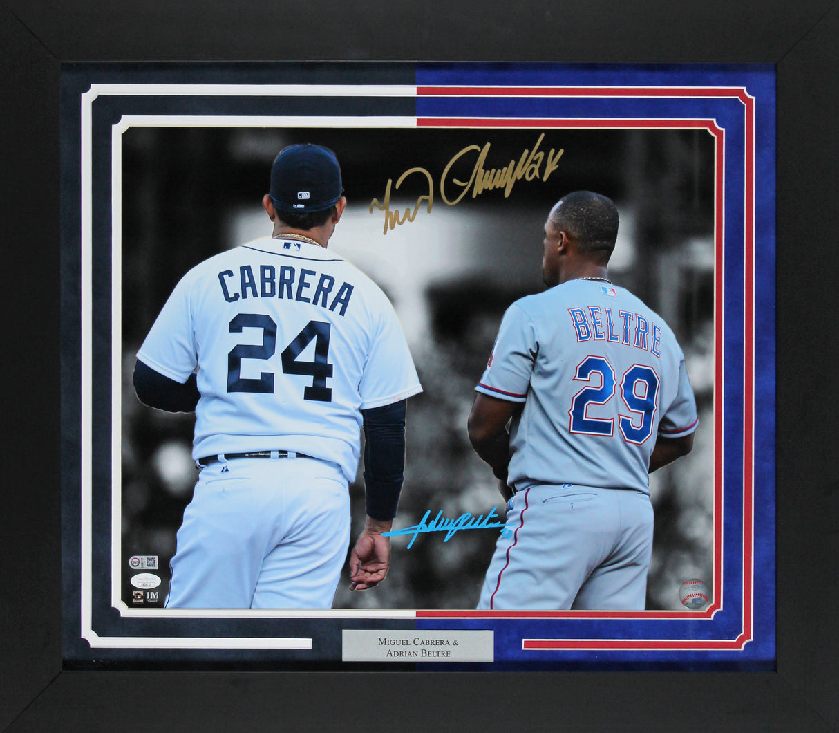 Miguel Cabrera & Adrain Beltre Authentic Signed 16x20 Framed Photo JSA #SS29757