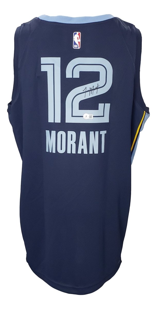 Ja Morant Signed Memphis Grizzlies Navy Blue Nike Swingman XL Jersey BAS - Sports Integrity