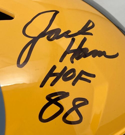 Jack Ham Signed Pittsburgh Steelers FS Gold Speed Replica Helmet HOF 88 BAS