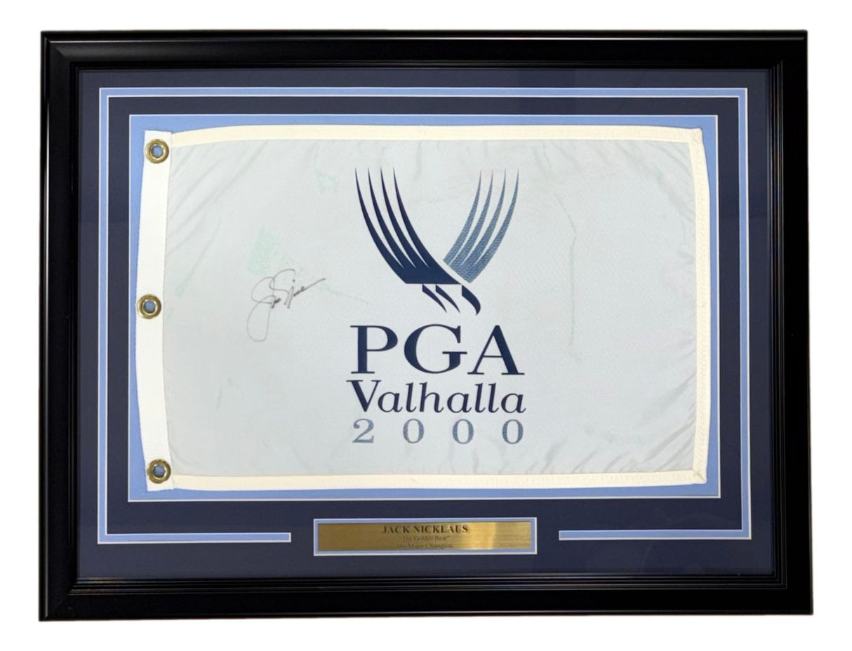 Jack Nicklaus Signed Framed 2001 PGA Valhalla Golf Flag BAS AF01275
