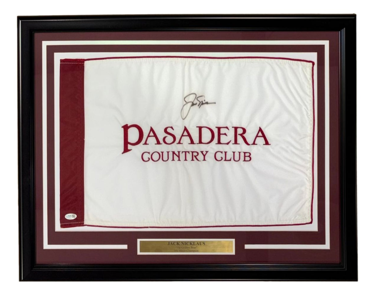 Jack Nicklaus Signed Framed Pasadera Country Club Golf Flag JSA QR