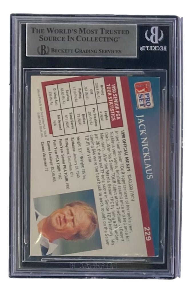 Jack Nicklaus Signed Slabbed 1991 PGA Pro Set Trading Card BAS 00015004248 - Sports Integrity