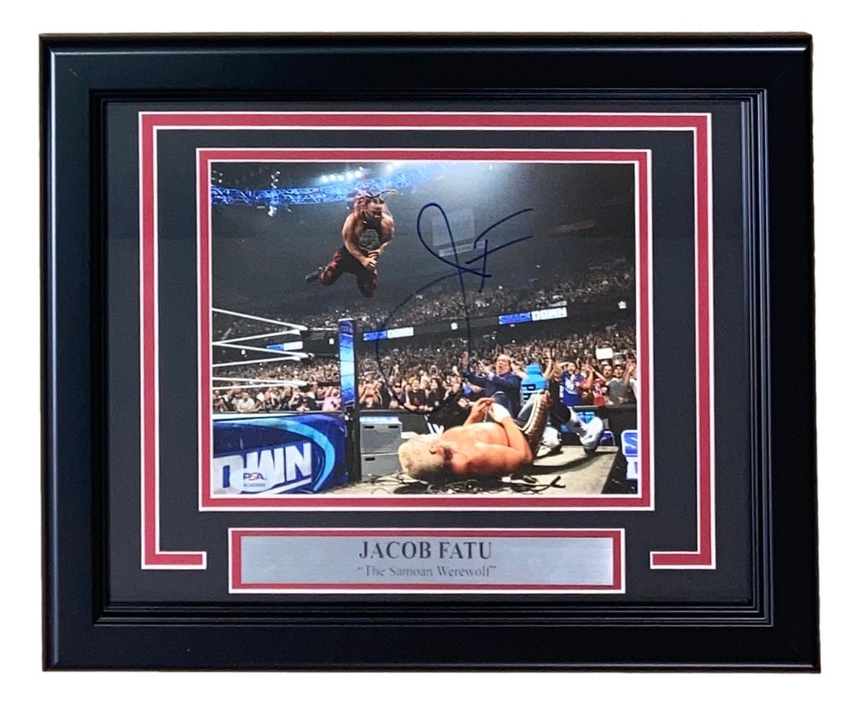 Jacob Fatu Signed Framed 8x10 WWE Photo PSA/DNA