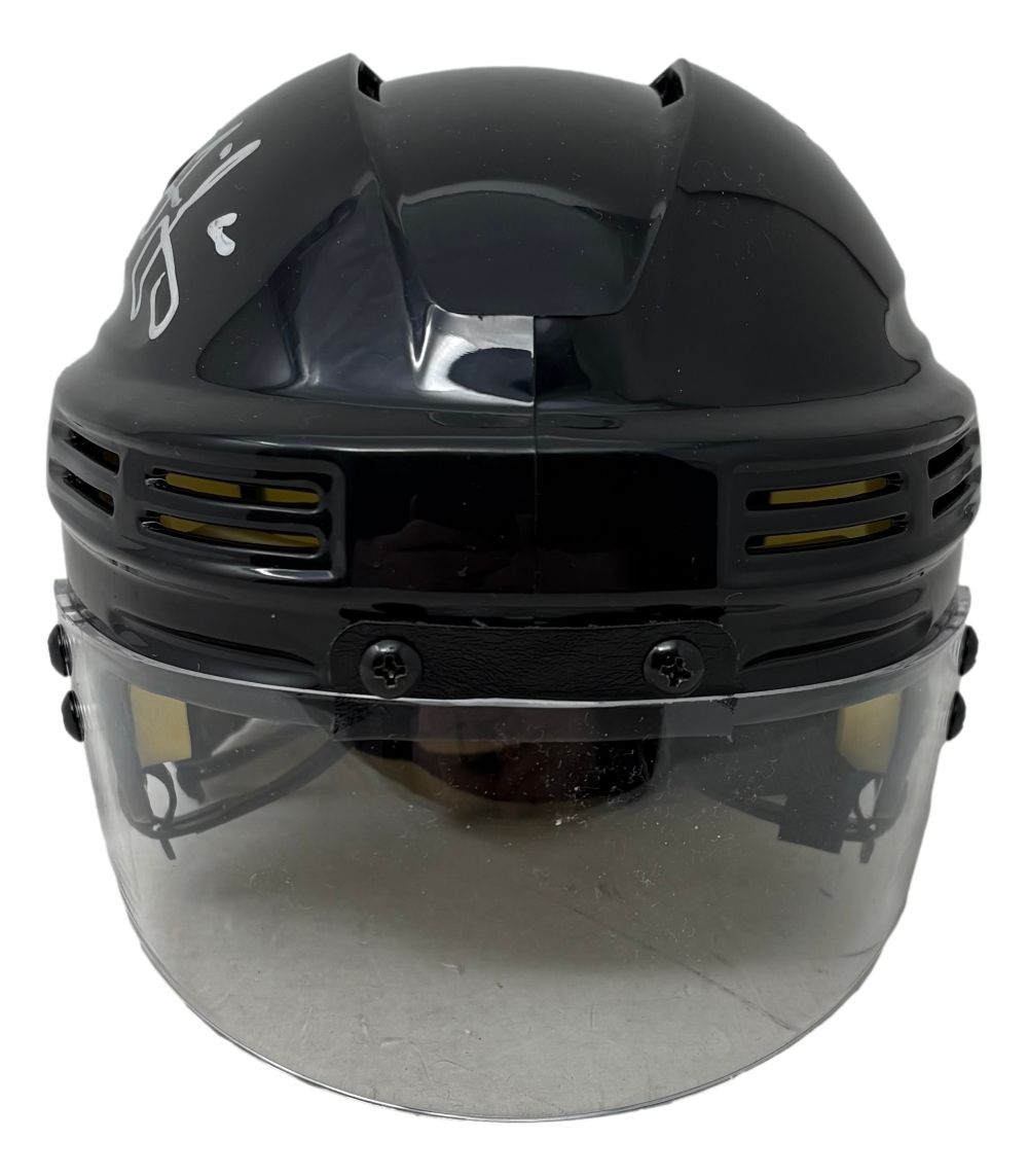 Jaromir Jagr Signed Pittsburgh Penguins Throwback Mini Helmet JSA QR