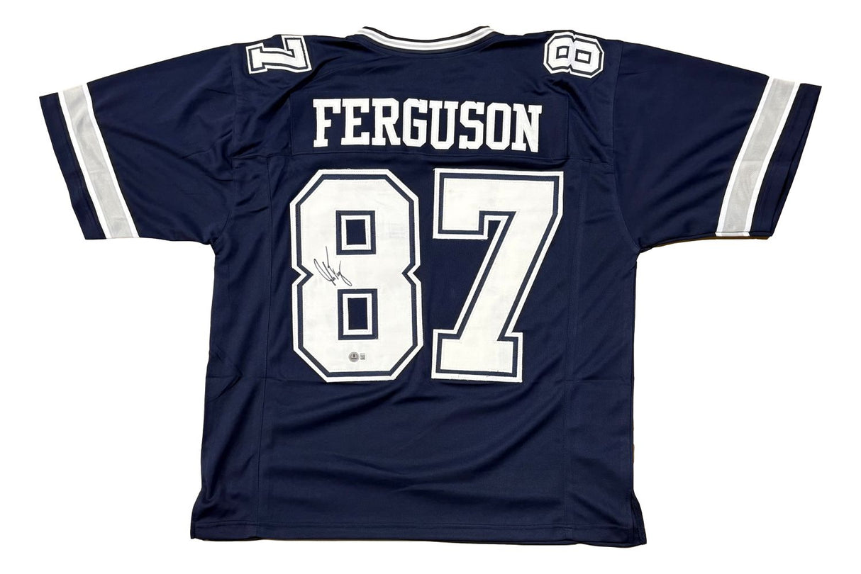 Jake Ferguson Dallas Signed Navy Football Jersey BAS