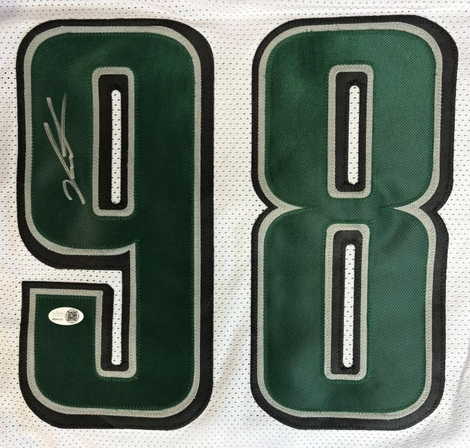Jalen Carter Philadelphia Signed White Football Jersey JSA QR Hologram