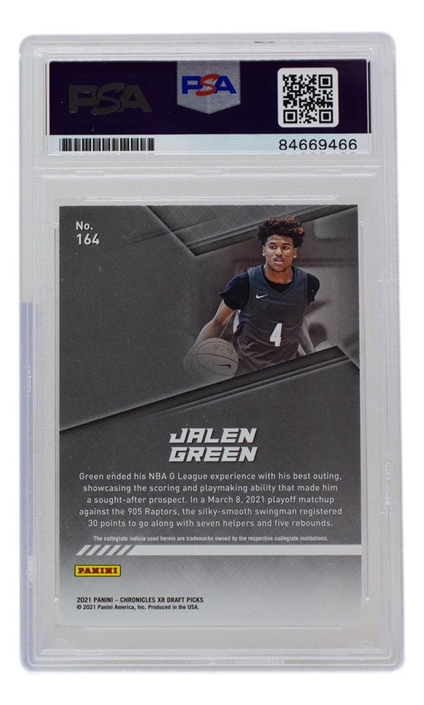 Jalen Green Signed Rockets 2021 Panini Chronicles XR Rookie Card #164 PSA/DNA 10 - Sports Integrity