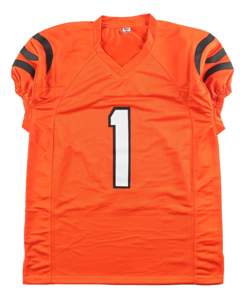 Ja'Marr Chase Cincinnati Signed Orange Pro-Cut Football Jersey PSA/DNA Hologram