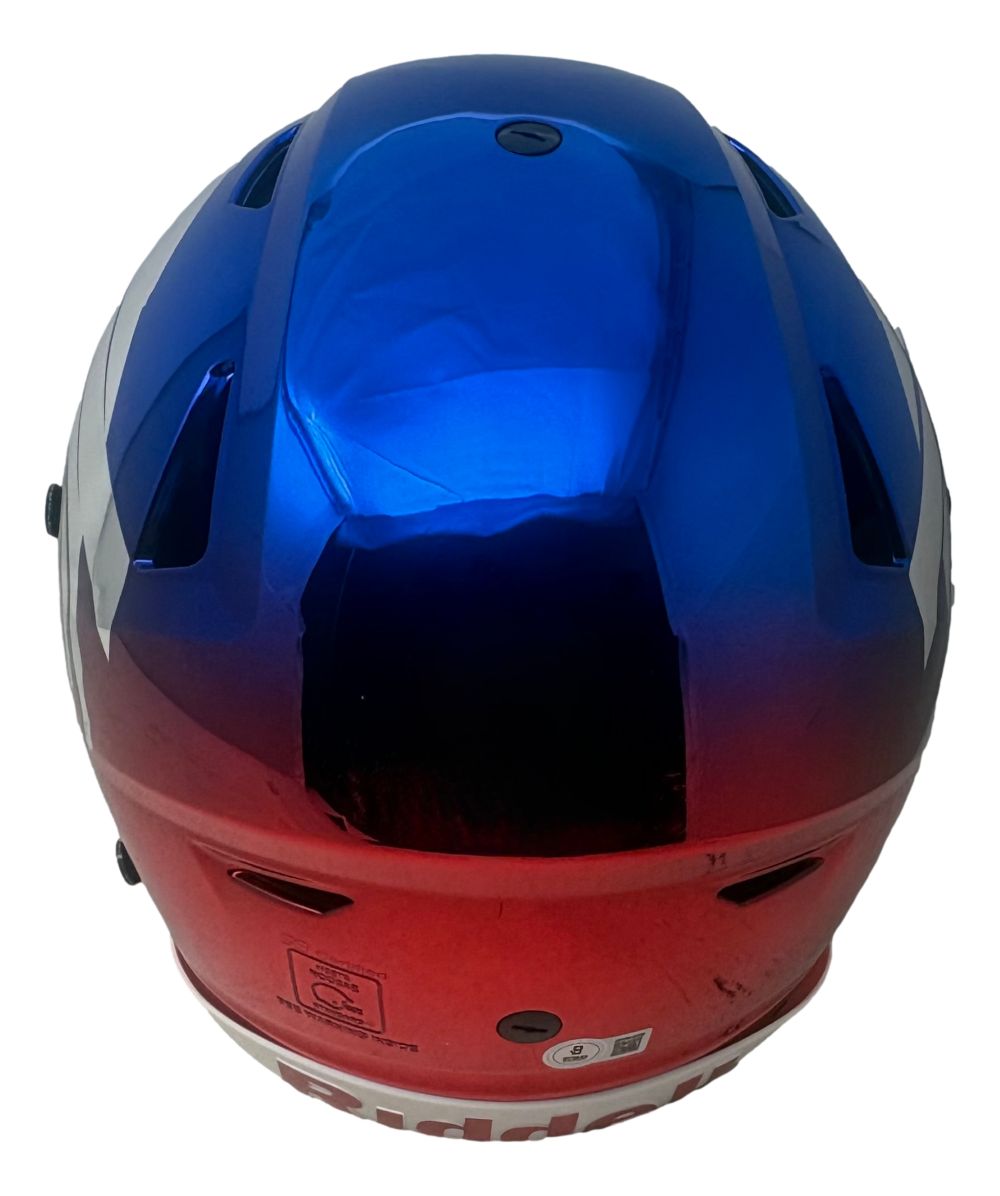 James Cook Signed Bills Full Size Chrome Authentic SpeedFlex Helmet w/ Visor BAS
