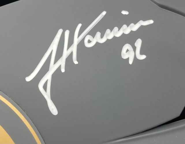 James Harrison Signed Steelers Full Size Slate Authentic Speed Flex Helmet BAS