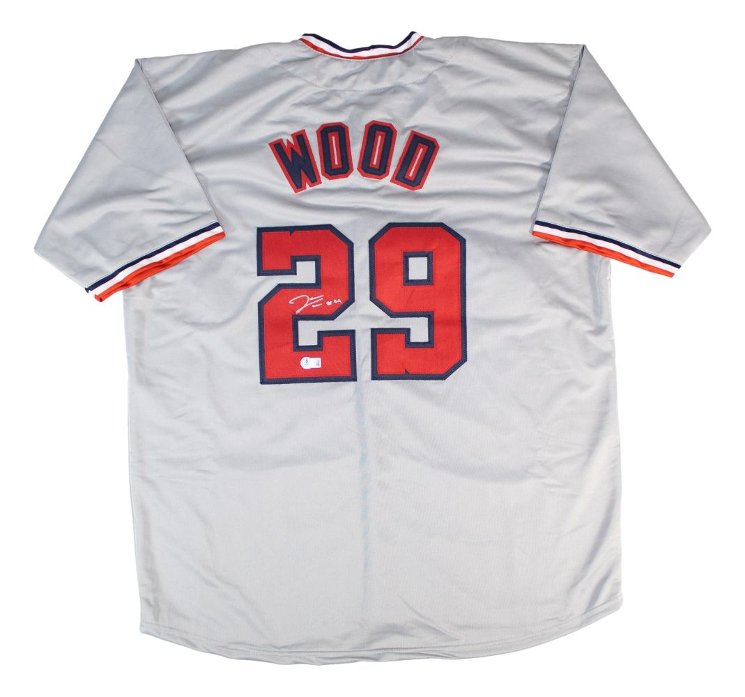 James Wood Washington Signed Gray Baseball Jersey BAS