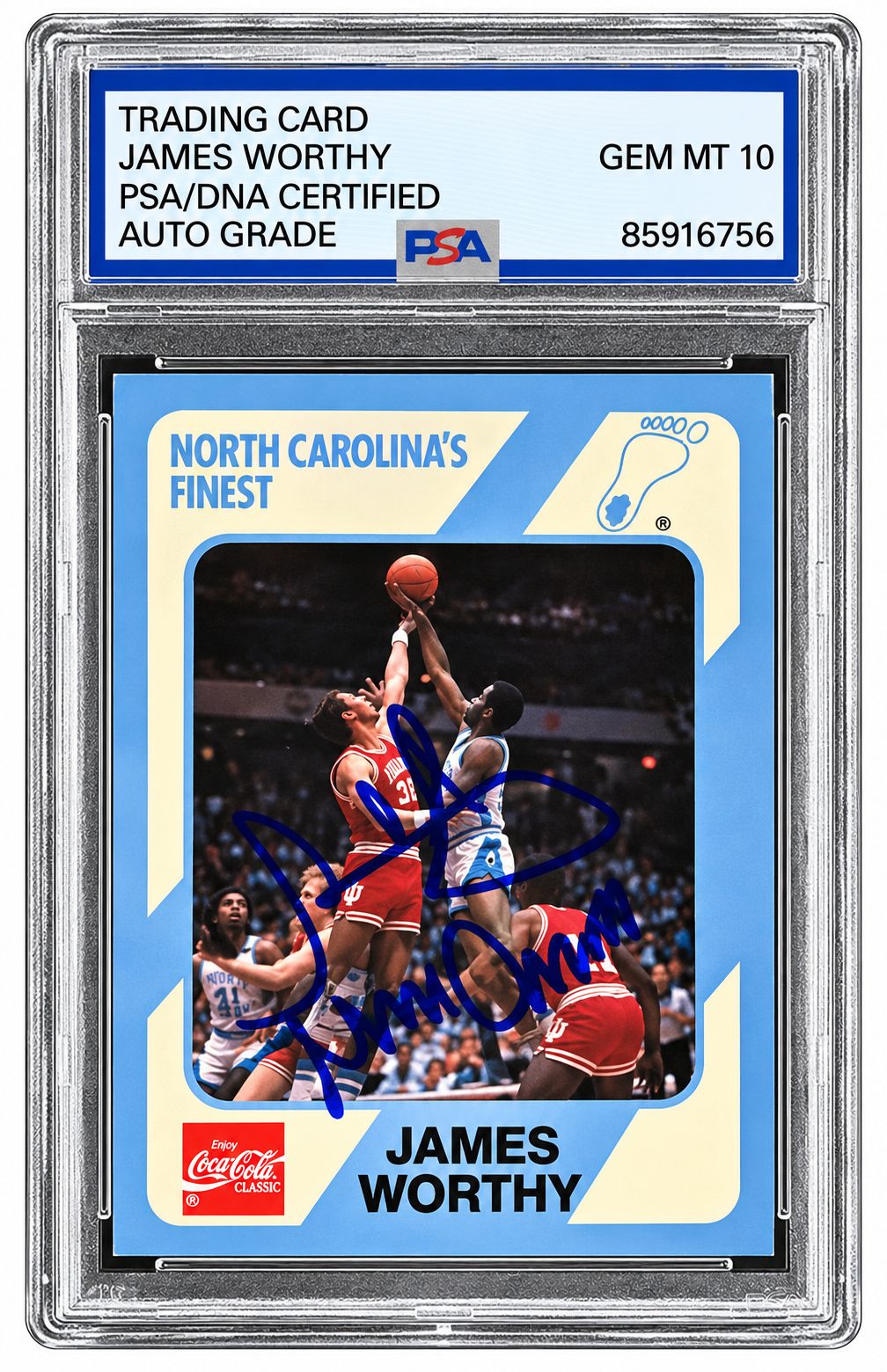 James Worthy Signed 1989 UNC Collection #20 Trading Card PSA/DNA Auto Gem MT 10