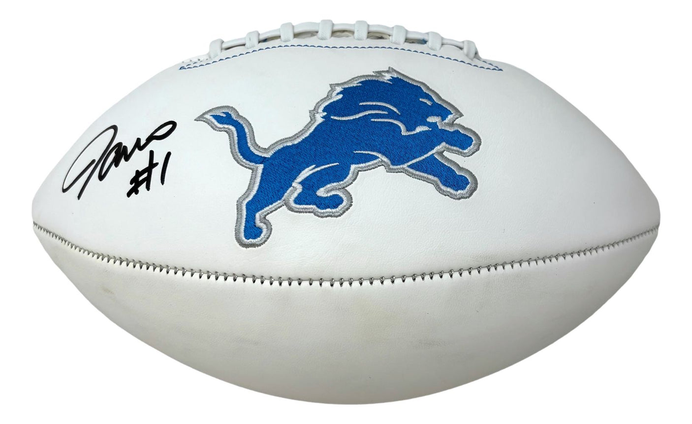 Jameson Williams Signed Detroit Lions Logo Football BAS ITP