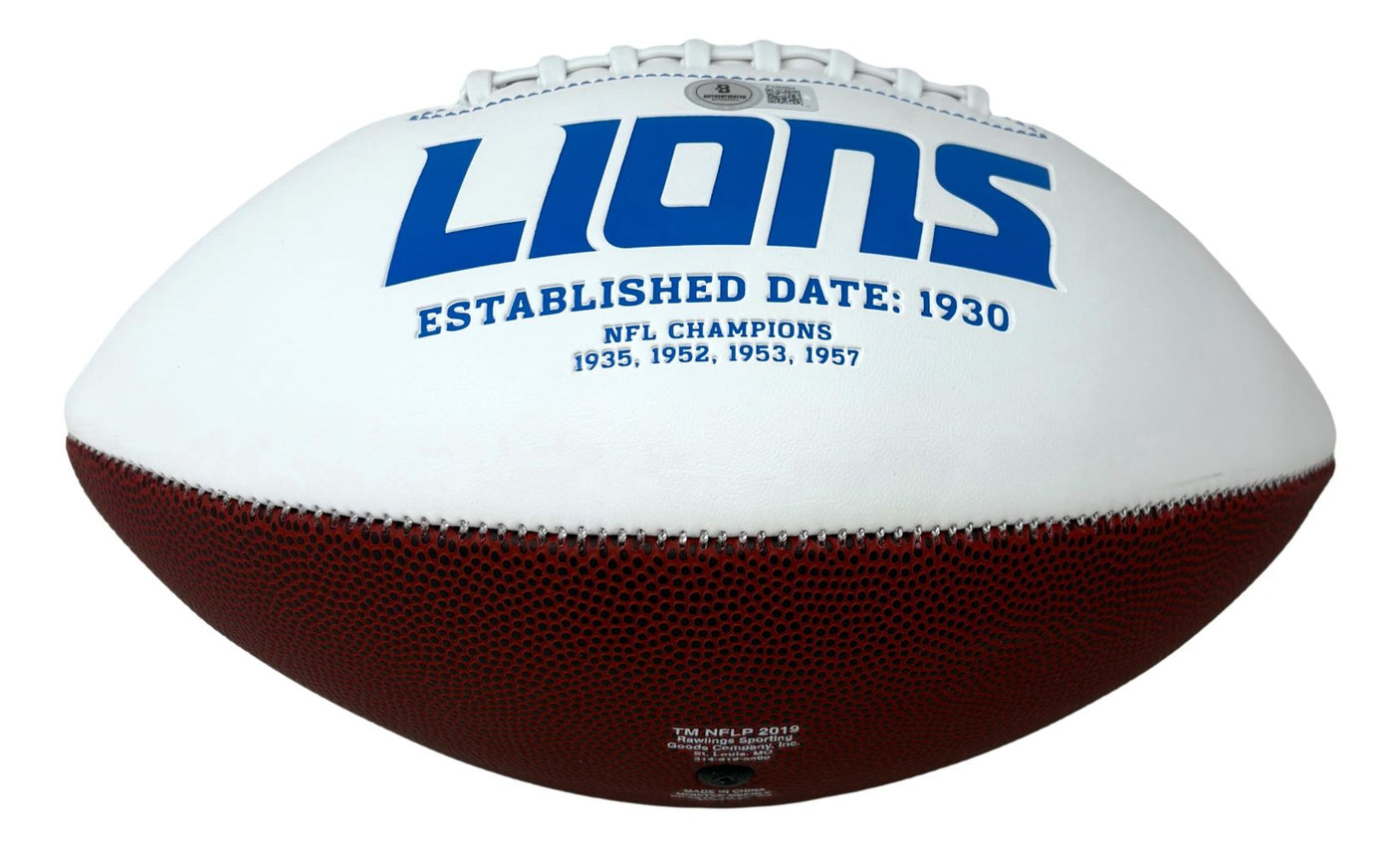 Jameson Williams Signed Detroit Lions Logo Football BAS ITP